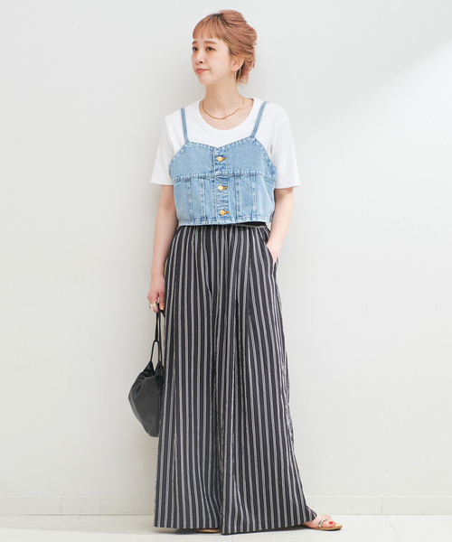 B.C STOCK（ベーセーストック）の「ウォッシャブル / 接触冷感 / C/PEフライスUネックTEE（Tシャツ/カットソー・レディース・キャメル/ブラック/ホワイト・FREE）」の22枚目の写真