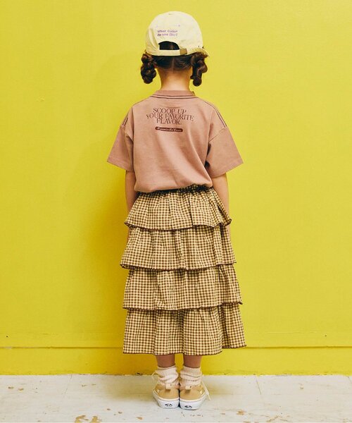 p.premier（ピードットプルミエ）の「【再入荷】どっちもちょーだいアイスグラフィック半袖Tシャツ（Tシャツ/カットソー・キッズ・オフホワイト/ミント/オレンジ/キャメル/ピンク・80/90/100/110/120/130/140）」の7枚目の写真