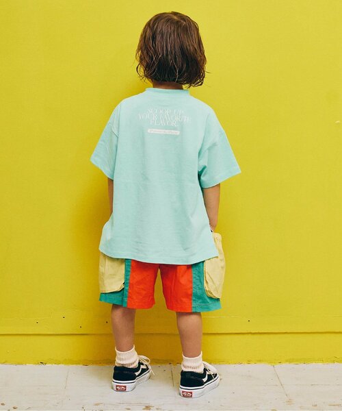 p.premier（ピードットプルミエ）の「【再入荷】どっちもちょーだいアイスグラフィック半袖Tシャツ（Tシャツ/カットソー・キッズ・オフホワイト/ミント/オレンジ/キャメル/ピンク・80/90/100/110/120/130/140）」の11枚目の写真