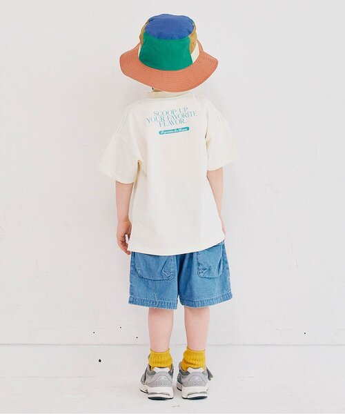 p.premier（ピードットプルミエ）の「【再入荷】どっちもちょーだいアイスグラフィック半袖Tシャツ（Tシャツ/カットソー・キッズ・オフホワイト/ミント/オレンジ/キャメル/ピンク・80/90/100/110/120/130/140）」の16枚目の写真