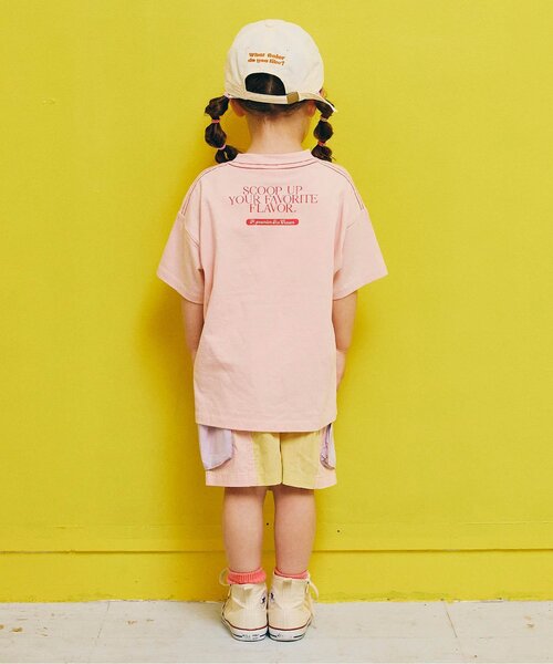 p.premier（ピードットプルミエ）の「【再入荷】どっちもちょーだいアイスグラフィック半袖Tシャツ（Tシャツ/カットソー・キッズ・オフホワイト/ミント/オレンジ/キャメル/ピンク・80/90/100/110/120/130/140）」の20枚目の写真