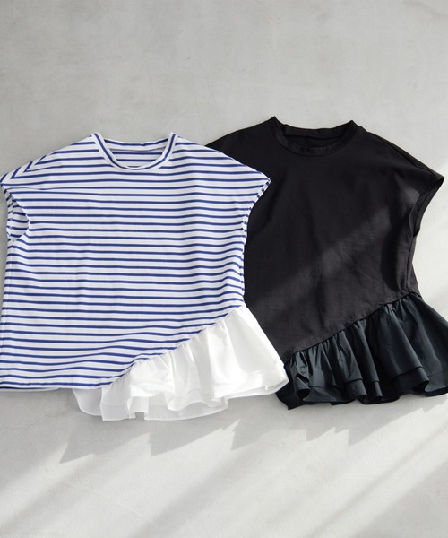 R-ISM(リズム)の「【接触冷感・UVカット】タフタコンビボーダーカットソー(Tシャツ/カットソー・レディース・ブルー/ブラック・4)」の3枚目の写真