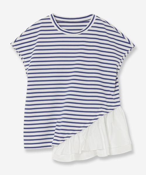 tシャツ 「接触冷感・UVカット」タフタコンビボーダーカットソー レディース リズム R-ISM 【接触冷感・UVカット】タフタコンビボーダー