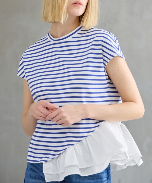 R-ISM(リズム)の「【接触冷感・UVカット】タフタコンビボーダーカットソー(Tシャツ/カットソー・レディース・ブルー/ブラック・4)」の14枚目の写真
