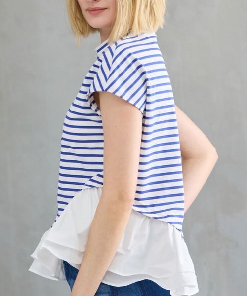 R-ISM(リズム)の「【接触冷感・UVカット】タフタコンビボーダーカットソー(Tシャツ/カットソー・レディース・ブルー/ブラック・4)」の16枚目の写真