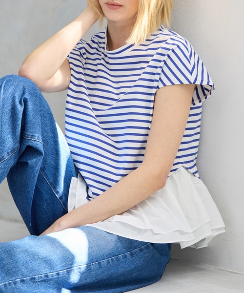R-ISM(リズム)の「【接触冷感・UVカット】タフタコンビボーダーカットソー(Tシャツ/カットソー・レディース・ブルー/ブラック・4)」の22枚目の写真