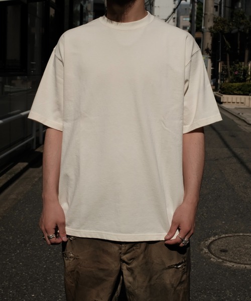 TOWNCRAFT（タウンクラフト）の「PENNEY'S ぺニーズ / VINTAGE WASH HEAVY OZ RELAX TEE（Tシャツ/カットソー・メンズ・ライトブルー/スミクロ/クリーム/ブラック/ナチュラル・LARGE/X-LARGE/MEDIUM）」の8枚目の写真