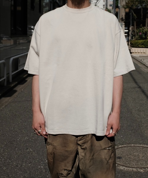 TOWNCRAFT（タウンクラフト）の「PENNEY'S ぺニーズ / VINTAGE WASH HEAVY OZ RELAX TEE（Tシャツ/カットソー・メンズ・ライトブルー/スミクロ/クリーム/ブラック/ナチュラル・LARGE/X-LARGE/MEDIUM）」の9枚目の写真