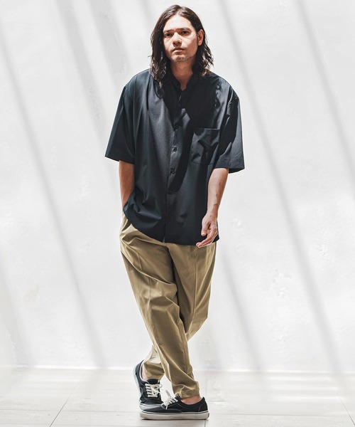 mp13686-ポリブッチャーワイドテーパードスラックス（スラックス