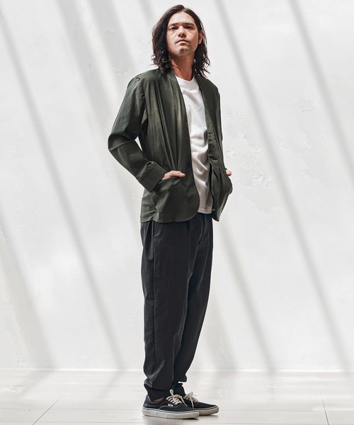 p-chan  mp13686-ポリブッチャーワイドテーパードスラックス（スラックス