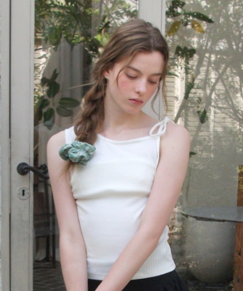 GIUNON(ジウノン)の「pale color check chouchou / ペールカラーチェックシュシュ(シュシュ・レディース・グリーン/ピンク/ブラウン・FREE)」の4枚目の写真