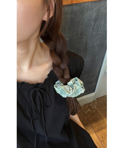 GIUNON(ジウノン)の「pale color check chouchou / ペールカラーチェックシュシュ(シュシュ・レディース・グリーン/ピンク/ブラウン・FREE)」の15枚目の写真