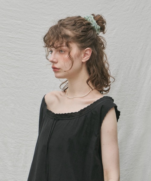 GIUNON(ジウノン)の「pale color check chouchou / ペールカラーチェックシュシュ(シュシュ・レディース・グリーン/ピンク/ブラウン・FREE)」の11枚目の写真