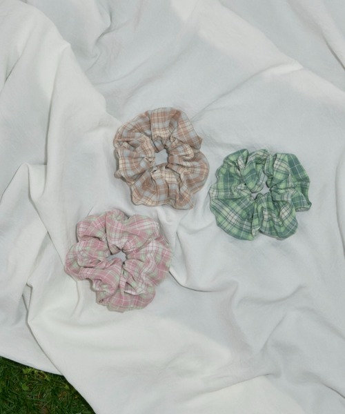 GIUNON(ジウノン)の「pale color check chouchou / ペールカラーチェックシュシュ(シュシュ・レディース・グリーン/ピンク/ブラウン・FREE)」の20枚目の写真