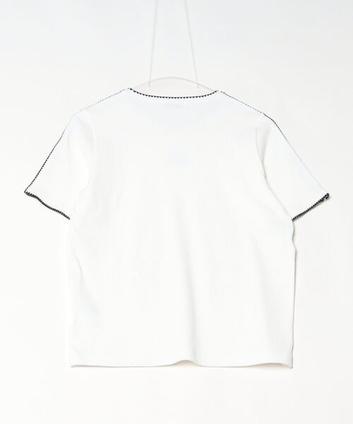 STUDIO PICONE(スタジオピッコーネ)の「コットン混リブプルオーバー(Tシャツ/カットソー・レディース・ブルー/ブラック/ライトグレー/ホワイト・M/L/LL)」の7枚目の写真