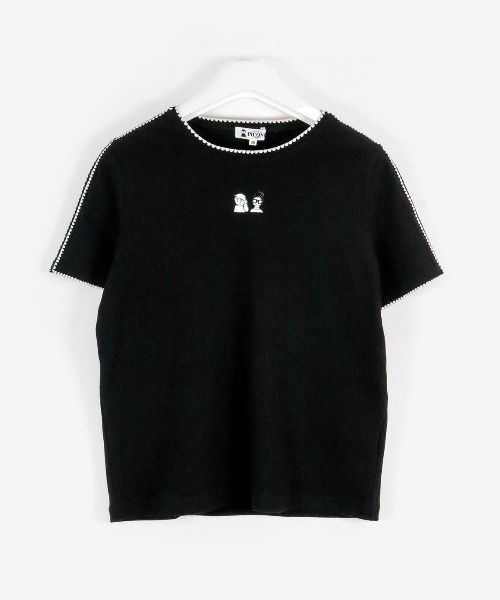 STUDIO PICONE(スタジオピッコーネ)の「コットン混リブプルオーバー(Tシャツ/カットソー・レディース・ブルー/ブラック/ライトグレー/ホワイト・M/L/LL)」の3枚目の写真