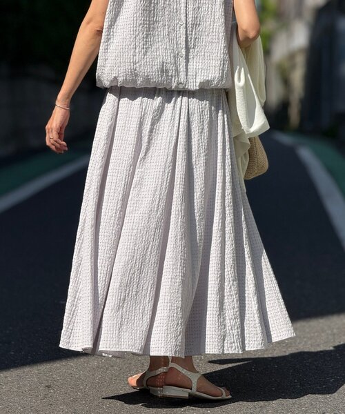 BEARDSLEY（ビアズリー）の「シアーチェックスカート（スカート・レディース・ライトグレー/ダークグレー・FREE）」の5枚目の写真