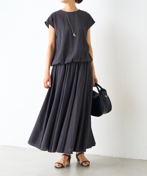 BEARDSLEY（ビアズリー）の「シアーチェックスカート（スカート・レディース・ライトグレー/ダークグレー・FREE）」の10枚目の写真