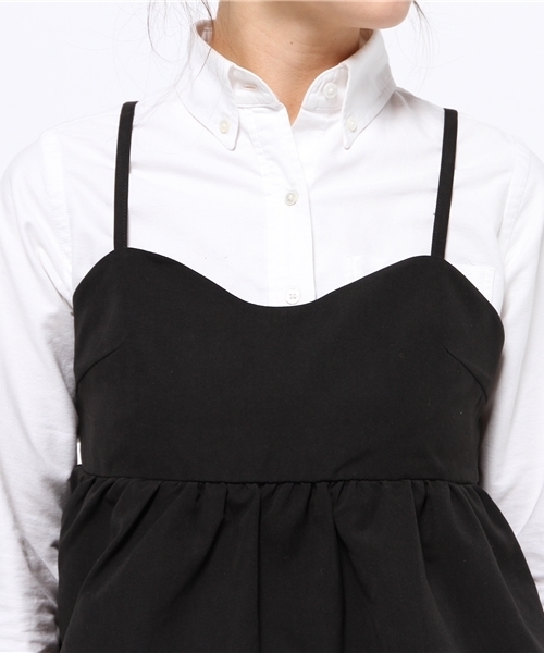 one after another NICE CLAUP（ワンアフターアナザーナイスクラップ）の「【ナイスクラップ】スウェードビスチェ（キャミソール・レディース・キャメル/カーキ/ブラック・FREE）」の7枚目の写真