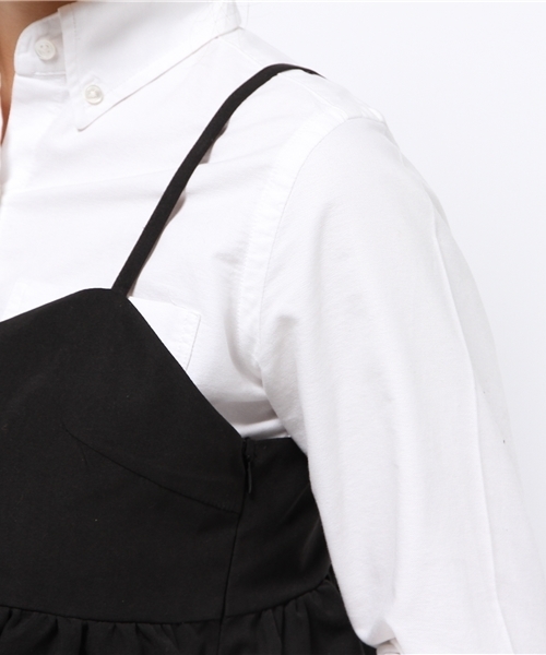 one after another NICE CLAUP（ワンアフターアナザーナイスクラップ）の「【ナイスクラップ】スウェードビスチェ（キャミソール・レディース・キャメル/カーキ/ブラック・FREE）」の9枚目の写真