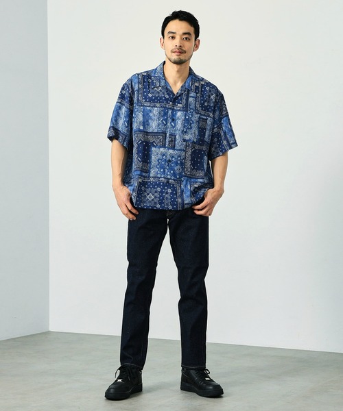 EDWIN（エドウィン）の「EDWIN エドウィン バンダナ オープンカラーシャツ 半袖（シャツ/ブラウス・メンズ・ネイビー・LARGE/SMALL/MEDIUM）」の12枚目の写真
