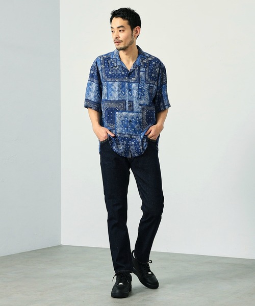 EDWIN（エドウィン）の「EDWIN エドウィン バンダナ オープンカラーシャツ 半袖（シャツ/ブラウス・メンズ・ネイビー・LARGE/SMALL/MEDIUM）」の11枚目の写真