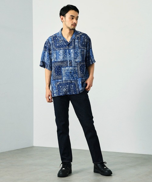 EDWIN（エドウィン）の「EDWIN エドウィン バンダナ オープンカラーシャツ 半袖（シャツ/ブラウス・メンズ・ネイビー・LARGE/SMALL/MEDIUM）」の10枚目の写真