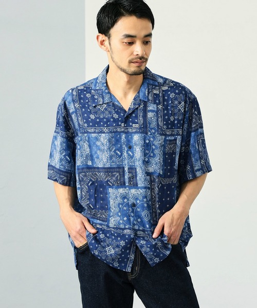 EDWIN（エドウィン）の「EDWIN エドウィン バンダナ オープンカラーシャツ 半袖（シャツ/ブラウス・メンズ・ネイビー・LARGE/SMALL/MEDIUM）」の17枚目の写真