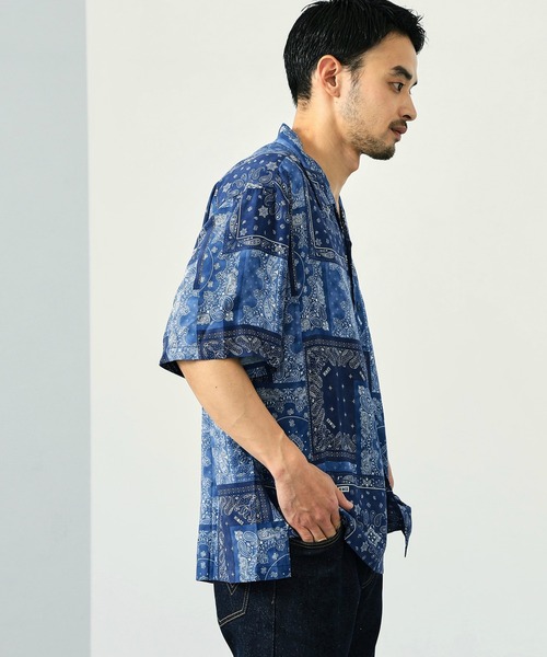 EDWIN（エドウィン）の「EDWIN エドウィン バンダナ オープンカラーシャツ 半袖（シャツ/ブラウス・メンズ・ネイビー・LARGE/SMALL/MEDIUM）」の15枚目の写真