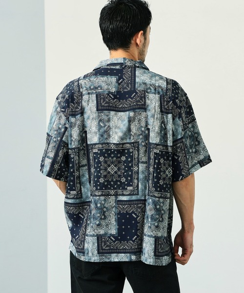 EDWIN（エドウィン）の「EDWIN エドウィン バンダナ オープンカラーシャツ 半袖（シャツ/ブラウス・メンズ・ネイビー・LARGE/SMALL/MEDIUM）」の6枚目の写真