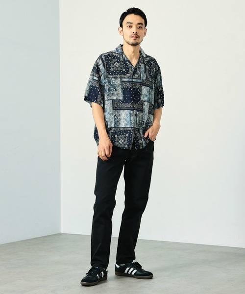 EDWIN（エドウィン）の「EDWIN エドウィン バンダナ オープンカラーシャツ 半袖（シャツ/ブラウス・メンズ・ネイビー・LARGE/SMALL/MEDIUM）」の4枚目の写真
