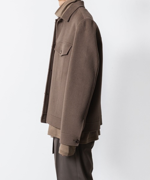 ATTACHMENT(アタッチメント)の「WO/CA ダブルフェイスビーバー トラッカージャケット / WO/CA DOUBLE FACE BEAVER TRACKER JACKET(その他アウター・メンズ・グレー/カーキ系/ブラック・3/2/1)」の7枚目の写真