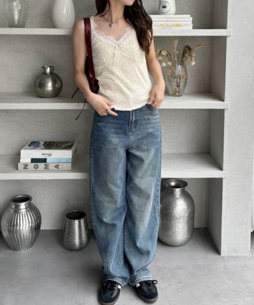 TREOVER（トレオーバー）の「上品でガーリーな印象に仕上げる花柄キャミソール（キャミソール・レディース・オートミール/アイボリー/オフホワイト・FREE）」の9枚目の写真