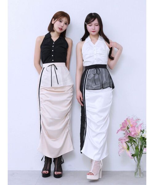 EATME（イートミー）の「ギャザーアシンメトリースカート（スカート・レディース・ブラック/オフホワイト/ベージュ・FREE）」の20枚目の写真