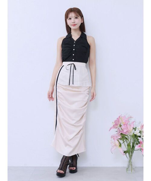 EATME（イートミー）の「ギャザーアシンメトリースカート（スカート・レディース・ブラック/オフホワイト/ベージュ・FREE）」の22枚目の写真