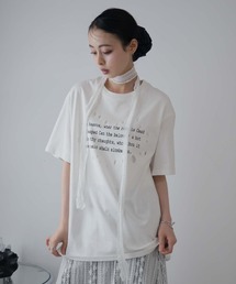 レタリングプリントダメージTシャツ