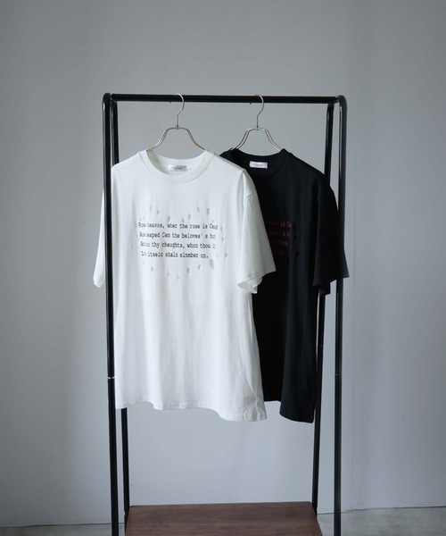 Ulysses（ユリシス）の「レタリングプリントダメージＴシャツ（Tシャツ/カットソー・レディース・ブラック/ホワイト・F）」の5枚目の写真
