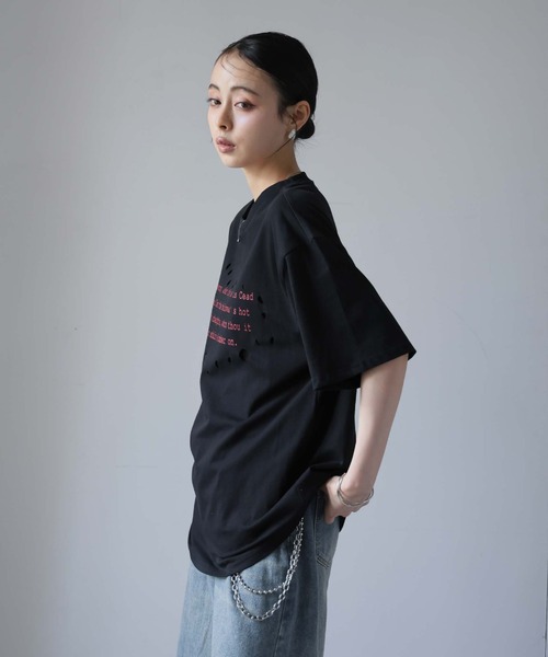 Ulysses（ユリシス）の「レタリングプリントダメージＴシャツ（Tシャツ/カットソー・レディース・ブラック/ホワイト・F）」の7枚目の写真