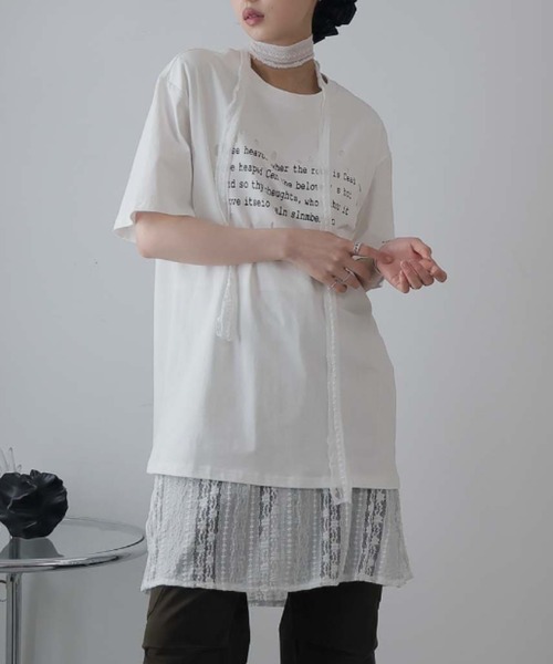 Ulysses（ユリシス）の「レタリングプリントダメージＴシャツ（Tシャツ/カットソー・レディース・ブラック/ホワイト・F）」の20枚目の写真