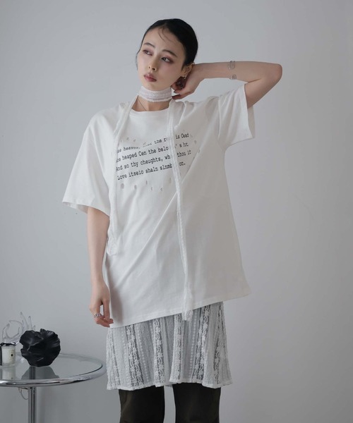 Ulysses（ユリシス）の「レタリングプリントダメージＴシャツ（Tシャツ/カットソー・レディース・ブラック/ホワイト・F）」の21枚目の写真