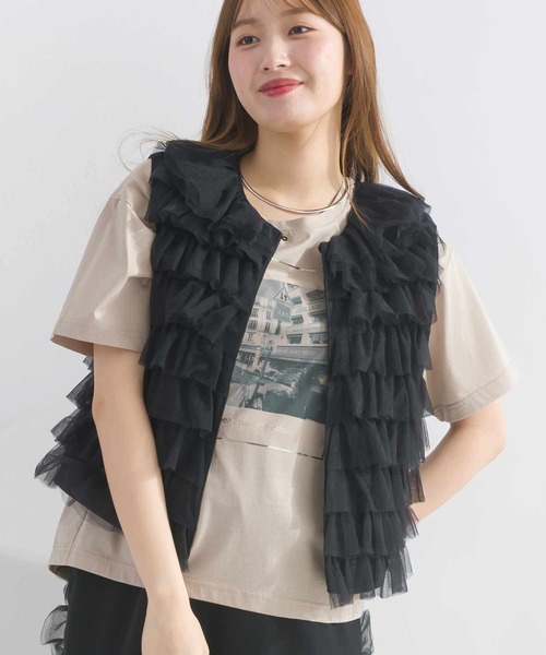 PICCIN PERLA(ピッチンペルラ)の「チュールティアード2wayベスト(ベスト・レディース・ブラック/オフホワイト・M)」の16枚目の写真