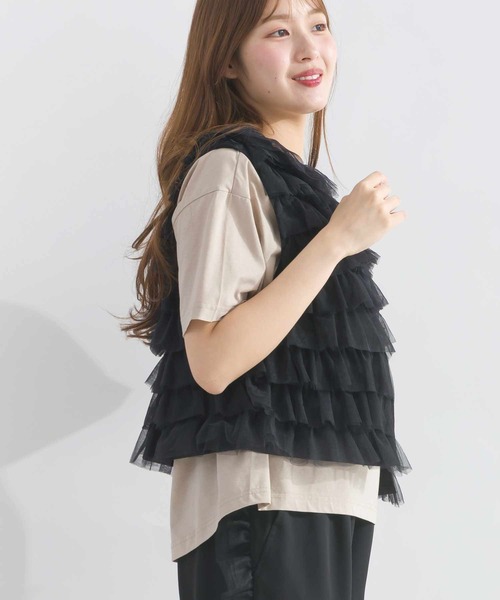 PICCIN PERLA(ピッチンペルラ)の「チュールティアード2wayベスト(ベスト・レディース・ブラック/オフホワイト・M)」の17枚目の写真