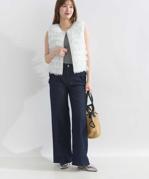 PICCIN PERLA(ピッチンペルラ)の「チュールティアード2wayベスト(ベスト・レディース・ブラック/オフホワイト・M)」の8枚目の写真