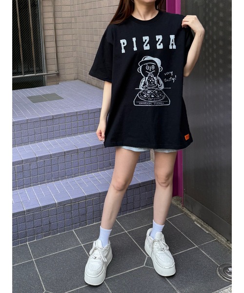 ユニバーサルオーバーオール別注　WINDY JRビンテージ加工プリントTシャツ UNIVERSAL OVERALL】 CENTER LOGO TEE / センターロゴ プリント