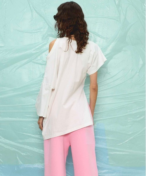 MAISON SPECIAL(メゾンスペシャル)の「Multiway Twist T-shirt/マルチウェイツイストTシャツ(Tシャツ/カットソー・レディース・チャコールグレー/ブルー/ホワイト/オレンジ・FREE)」の18枚目の写真