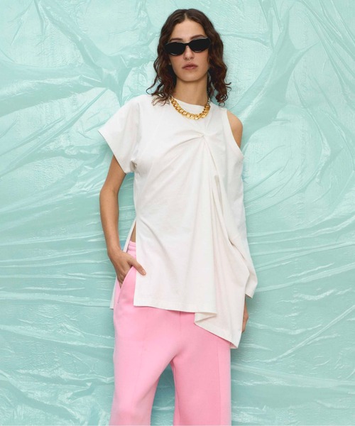 MAISON SPECIAL(メゾンスペシャル)の「Multiway Twist T-shirt/マルチウェイツイストTシャツ(Tシャツ/カットソー・レディース・チャコールグレー/ブルー/ホワイト/オレンジ・FREE)」の15枚目の写真
