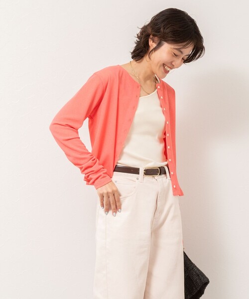 NOLLEY’S(ノーリーズ)の「《アンサンブル対応》シアーワッフル2WAYカーディガン(カーディガン/ボレロ・レディース・ブラック/ピンク/キナリ・FREE)」の13枚目の写真