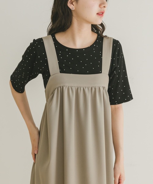 ITEMS URBANRESEARCH(アイテムズ アーバンリサーチ)の「5ブソデリブTシャツ(Tシャツ/カットソー・レディース・チャコールグレー/ブラック/ホワイト・FREE)」の3枚目の写真