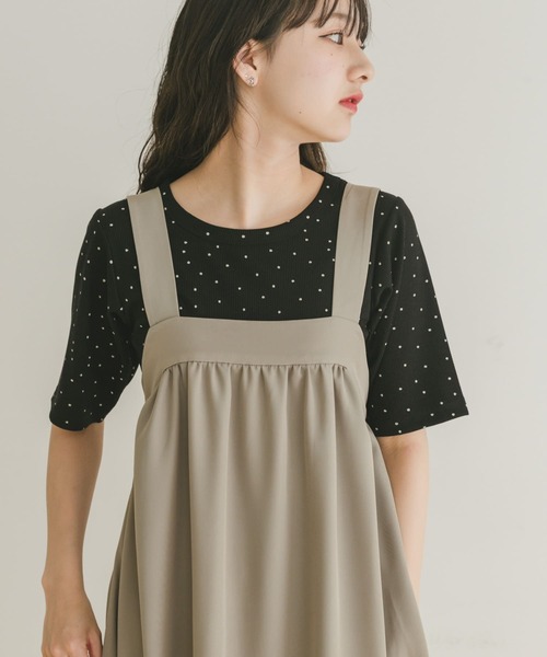 ITEMS URBANRESEARCH(アイテムズ アーバンリサーチ)の「5ブソデリブTシャツ(Tシャツ/カットソー・レディース・チャコールグレー/ブラック/ホワイト・FREE)」の9枚目の写真