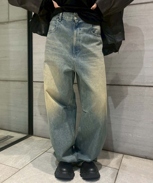 Damaged Barrel Leg Jeans ダメージバレルレッグジーンズ STUDIOUS/ステュディオス】Damaged Barrel Leg Jeans/ダメージバレル